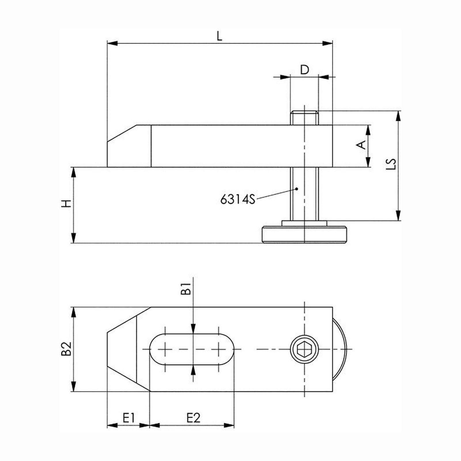 AMF Spanneisen Nr. 6314V 100 mm für T-Nut 12 + 14 mm - 70821