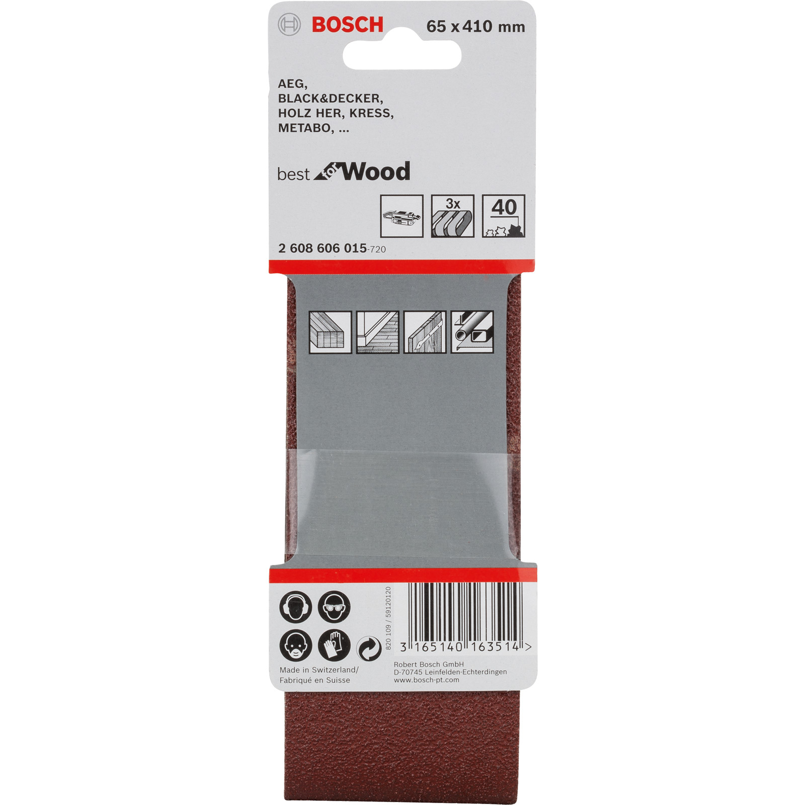 Bosch Schleifband-Set X440 Best for Wood 3tlg. 65 x 410 mm 40 - 2608606015